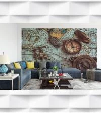 Papel de Parede Mapa Pirata 2736-6910