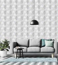 Papel de parede geométrico triângulos em cinza 2740-6915