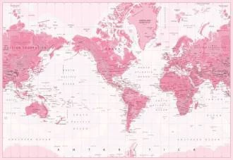 Papel de parede mapa mundi rosa de fundo claro