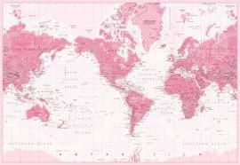 Papel de parede mapa mundi rosa de fundo claro