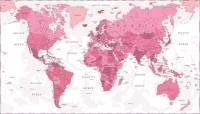 Papel de parede mapa mundi PINK com fundo branco