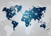 Papel de parede mapa mundi luzes em tons azul