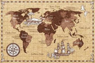 Papel de parede mapa mundi Envelhecido