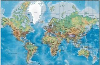 Papel de parede mapa do mundo e oceanos