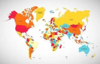 Papel de parede mapa países individualistas e coletivistas