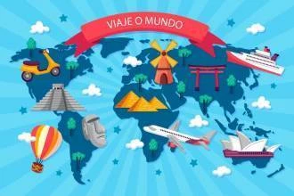 Papel de parede mapa turismo viaje o mundo