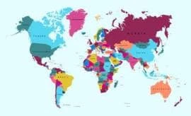 Papel de parede mapa mundi países coloridos