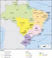 Papel de parede mapa com as regiões do Brasil