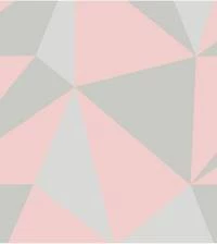 Papel de parede contemporâneo geométrico rosa e cinza 2774-6955