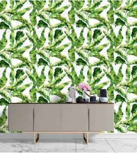 Papel de parede Tropical folhas de bananeira