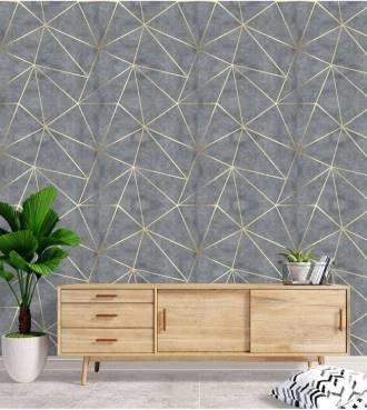 Papel de Parede Zara cinza Gold