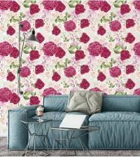 Papel de parede de rosas bordô e rosê 2788-6985