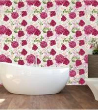 Papel de parede de rosas bordô e rosê 2788-6986