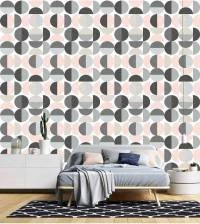 Papel de parede contemporâneo em tons de rosa e cinza 2796-7001