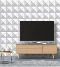 Papel de parede ladrilhos 3D branco 2802-7013