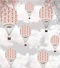 Papel de parede infantil balões rosa 2812-7034