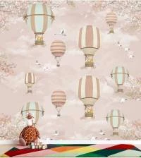 Papel de parede infantil balões rose 2819-7049
