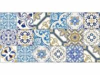 Azulejo Adesivo Azul e Branco Hidráulico 527-705