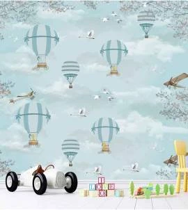 Papel de parede infantil balões clássicos