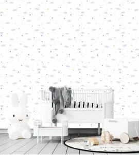 Papel de parede nuvenzinhas e estrelinhas