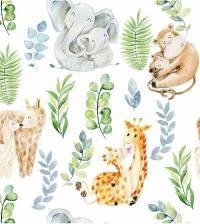 Papel de parede infantil animais safari 2832-7068