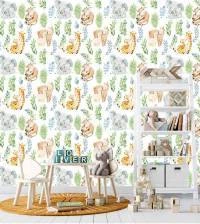 Papel de parede infantil animais safari 2832-7069