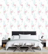 Papel de parede flamingos com fundo claro 2836-7077