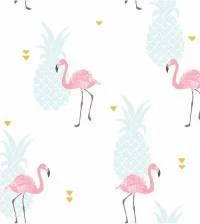 Papel de parede flamingos com fundo claro 2836-7078