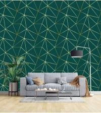 Papel de parede Zara green gold 2850-7112