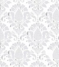 Papel de parede arabesco branco e cinza 2853-7123