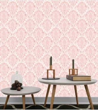 Papel de parede Damask rosa
