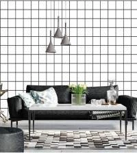 Papel de parede quadriculado P&B 2872-7166