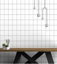 Papel de parede quadriculado branco e cinza 2873-7168