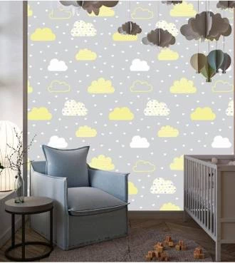 Papel de parede chuva nuvenzinhas de amor
