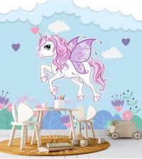 Papel de parede infantil unicórnio alado 2880-7184