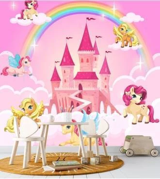 Papel de parede infantil pequenos poneis