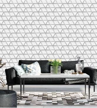 Papel de parede capitonê triangulo 3D