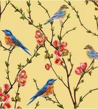 Papel de parede campestre pardais sakura 2910-7238