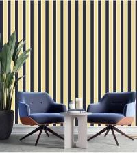 Papel de parede listrado azul, amarelo e branco 2912-7243