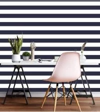Papel de parede com listras horizontais azul e branco 2913-7245
