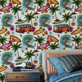 Papel de parede surfista retro