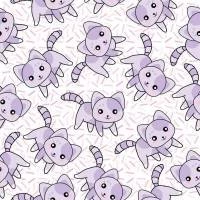 Papel de parede gatinhos kawaii lilás