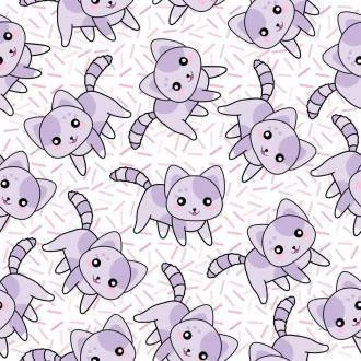 Papel de parede gatinhos kawai lilás