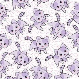 Papel de parede gatinhos kawaii lilás