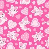 Papel de parede kawaii gatinhos rosa