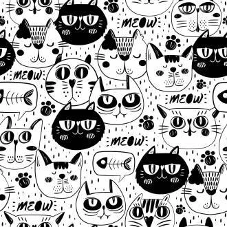 Papel de parede gatos P&B
