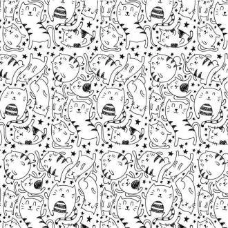 Papel de parede de gatinhos P & B