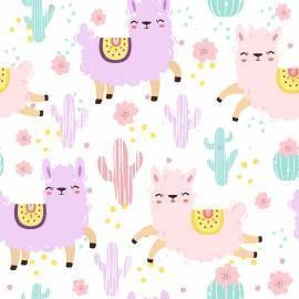 Papel de parede lhamas rosas e lilás