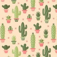 Papel de parede rosa com cactos