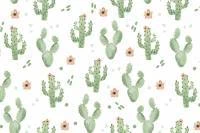 Papel de parede cactos em fundo branco